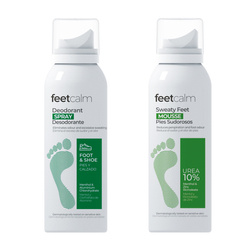 FEETCALM zestaw (Dezodorant do stóp + Dezodorant w piance do stóp z 10% mocznikiem) 2x75ml