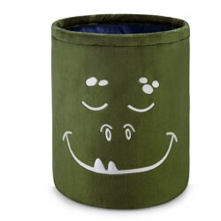 Materiałowy kosz na zabawki zielony - dinozaur