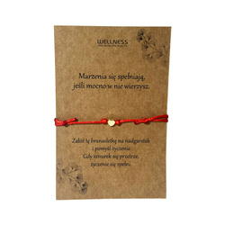 WTB Professional sznurek na rękę ze złotym serduszkiem