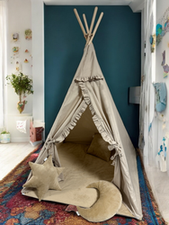 Tipi - zestaw beżowy (tipi + mata + 3 poduszki)