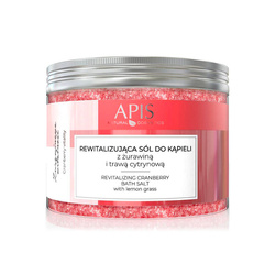 APIS Żurawinowa Witalność rewitalizująca sól do kąpieli z żurawiną i trawą cytrynową 650g