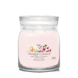 YANKEE CANDLE Pink Cherry & Vanilla świeca średnia