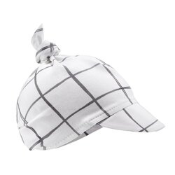 Chusteczka z daszkiem bambusowa biała Kratka