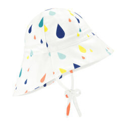 Kapelusz z osłoną na kark dla dzieci biały Drops