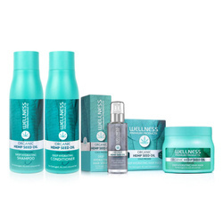 WELLNESS PREMIUM PRODUCTS zestaw głęboko nawilżający (szampon 500ml, odżywka 500ml, serum 100ml, maska 500ml + 4 ampułki GRATIS)