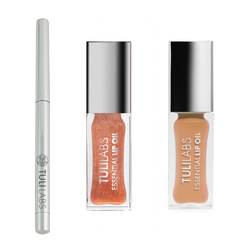 TULI LABS zestaw (kredka do ust 03, olejek do ust Amber Sparkle 7ml, olejek do ust Caffe Latte 7m)