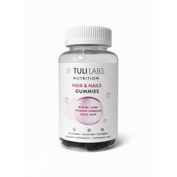 TULI LABS Hair & Nails Gummies - żelki na włosy i paznokcie z biotyną 60szt (180g)